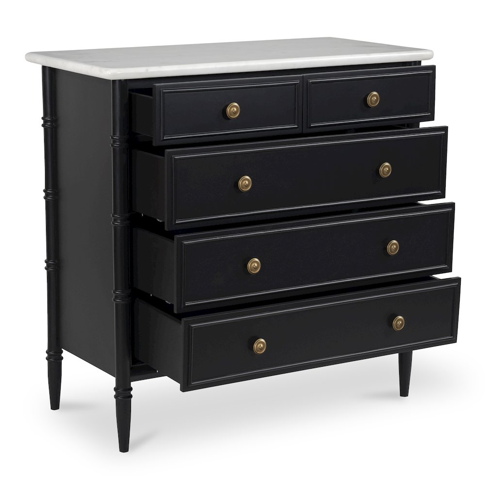 Eleanor 5 Drawer Chest Black. Picture 4