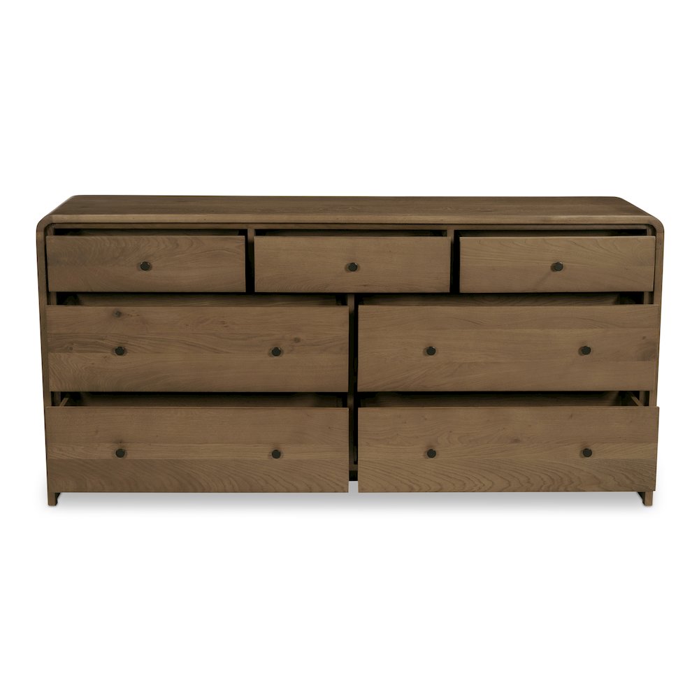 Riley 7 Drawer Dresser Oak. Picture 4