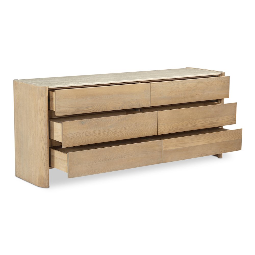 Lane 6 Drawer Dresser Natural. Picture 2