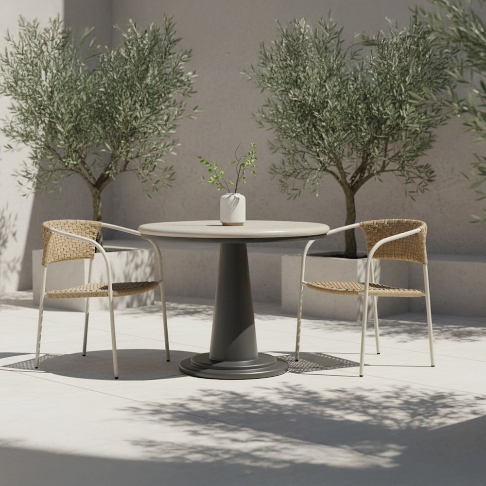 Esme Outdoor Cafe Table Cream. Picture 4
