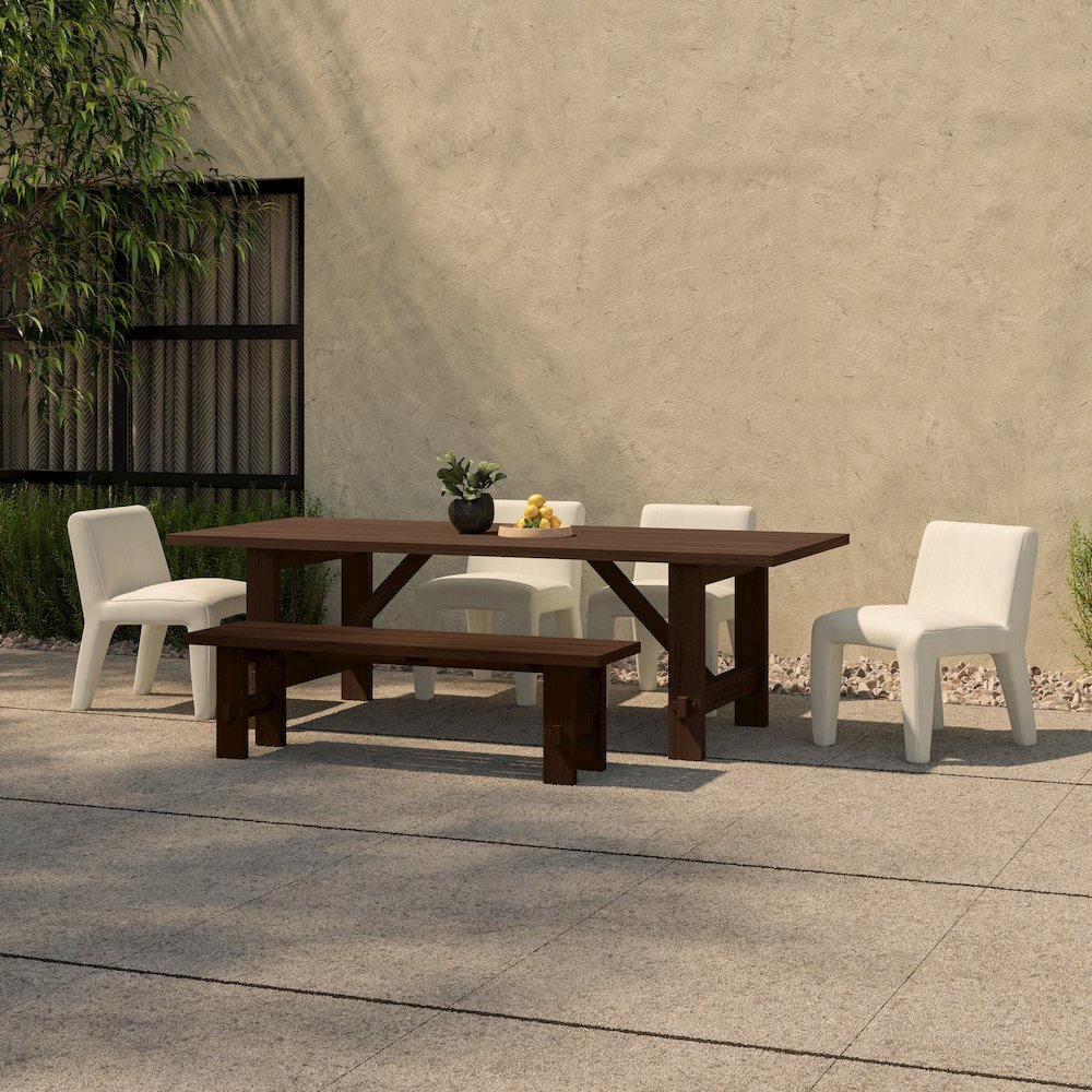 Esmond Outdoor Dining Bench Brown. Picture 9