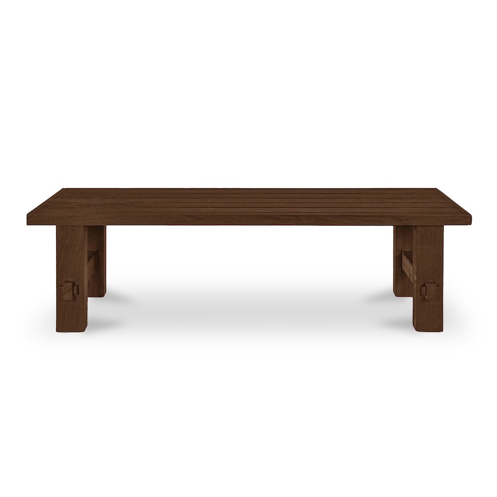 Esmond Outdoor Dining Bench Brown. Picture 5