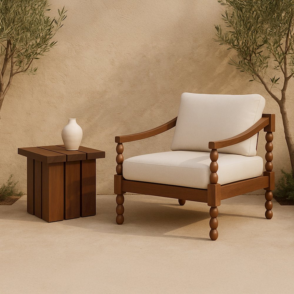 Denby Outdoor Side Table Brown. Picture 5