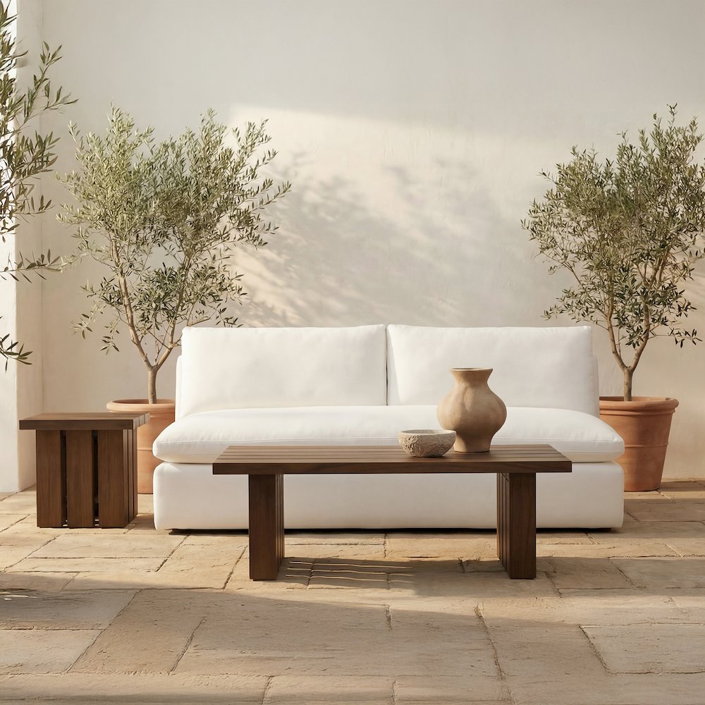 Denby Outdoor Side Table Brown. Picture 6