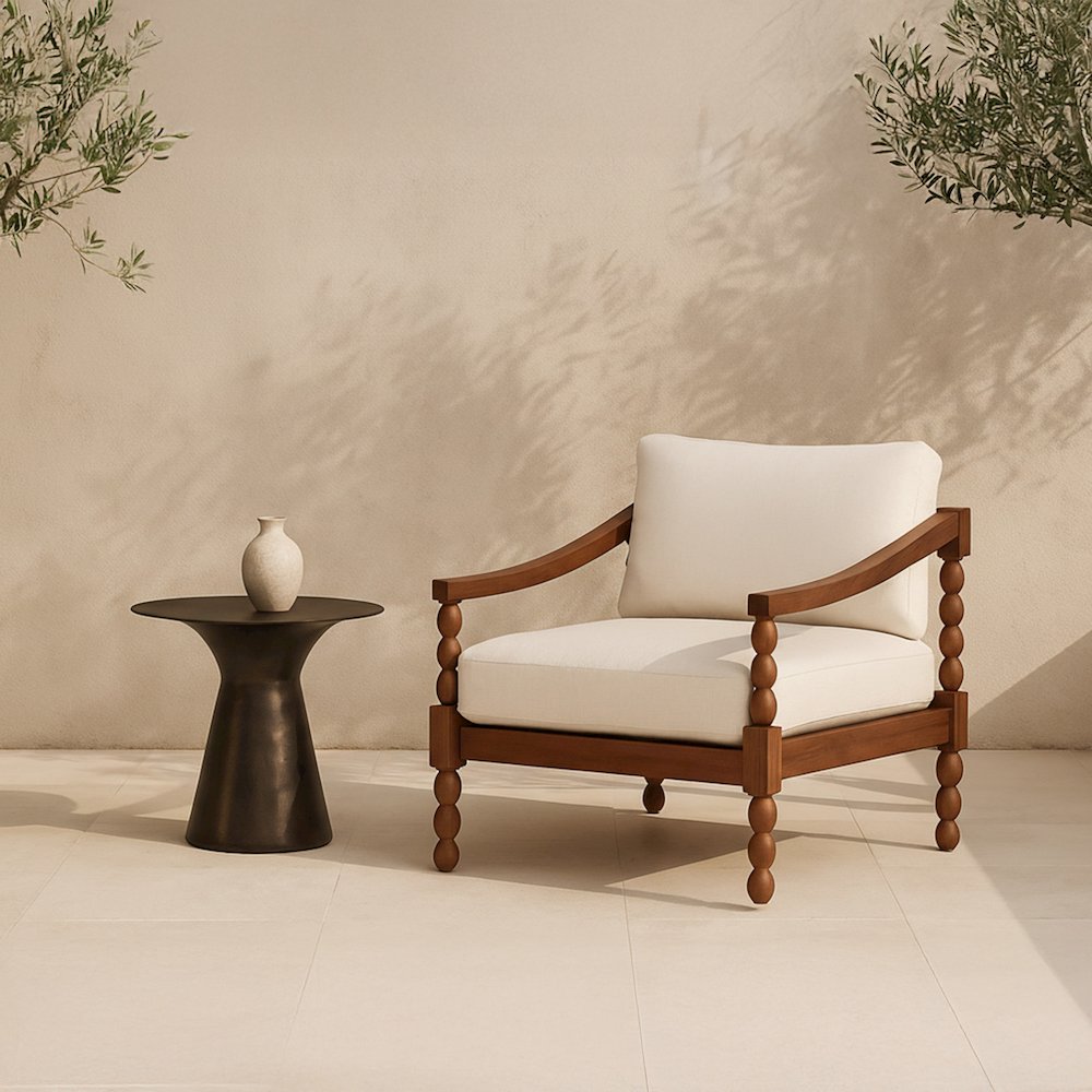 Delilah Outdoor Accent Chair Brown. Picture 6