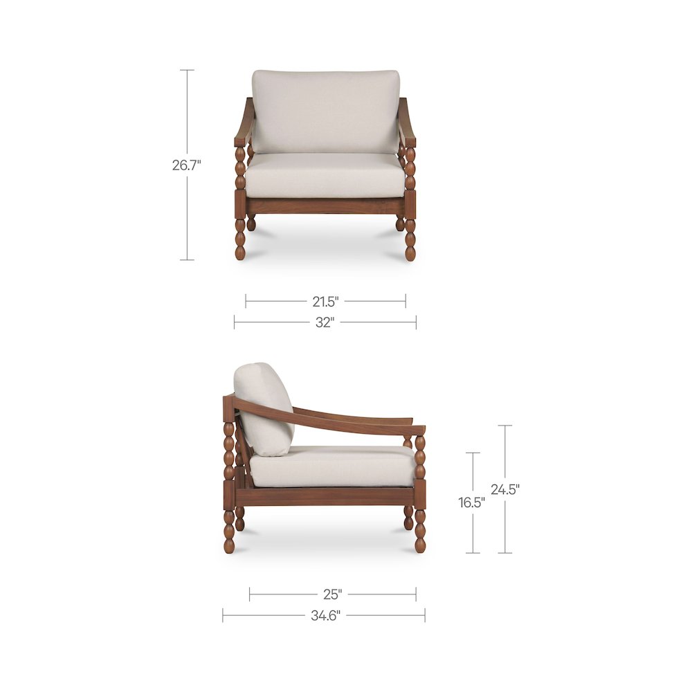 Delilah Outdoor Accent Chair Brown. Picture 7
