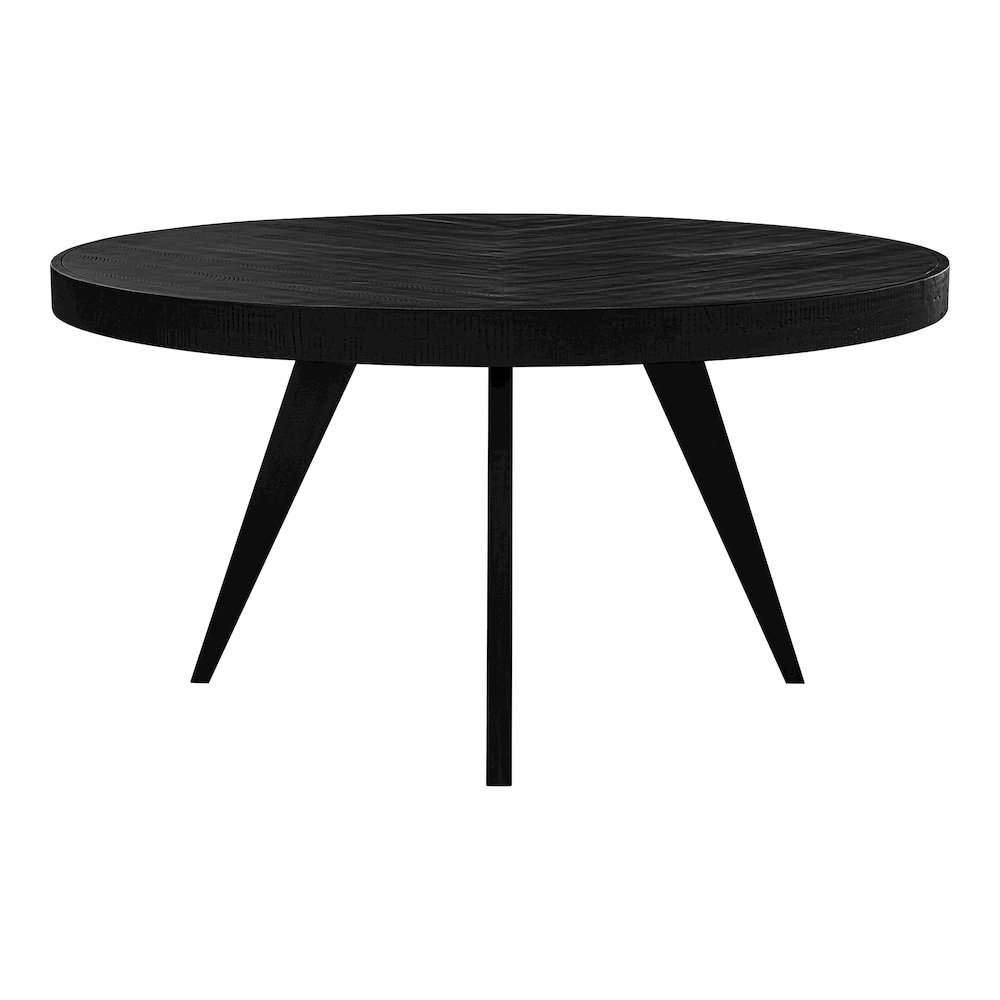 Parq 60 Inch Round Dining Table Black. Picture 1
