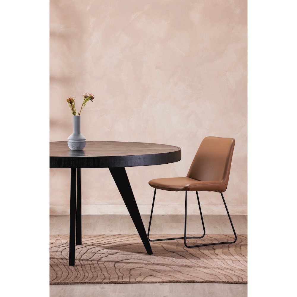 Parq 60 Inch Round Dining Table Black. Picture 12