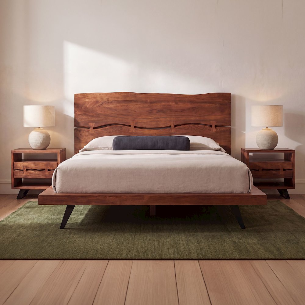 Madagascar Queen Platform Bed Brown. Picture 11