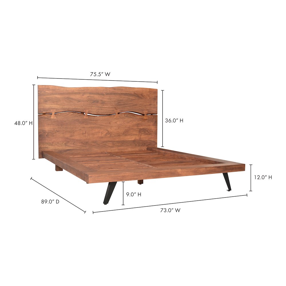 Madagascar Queen Platform Bed Brown. Picture 12
