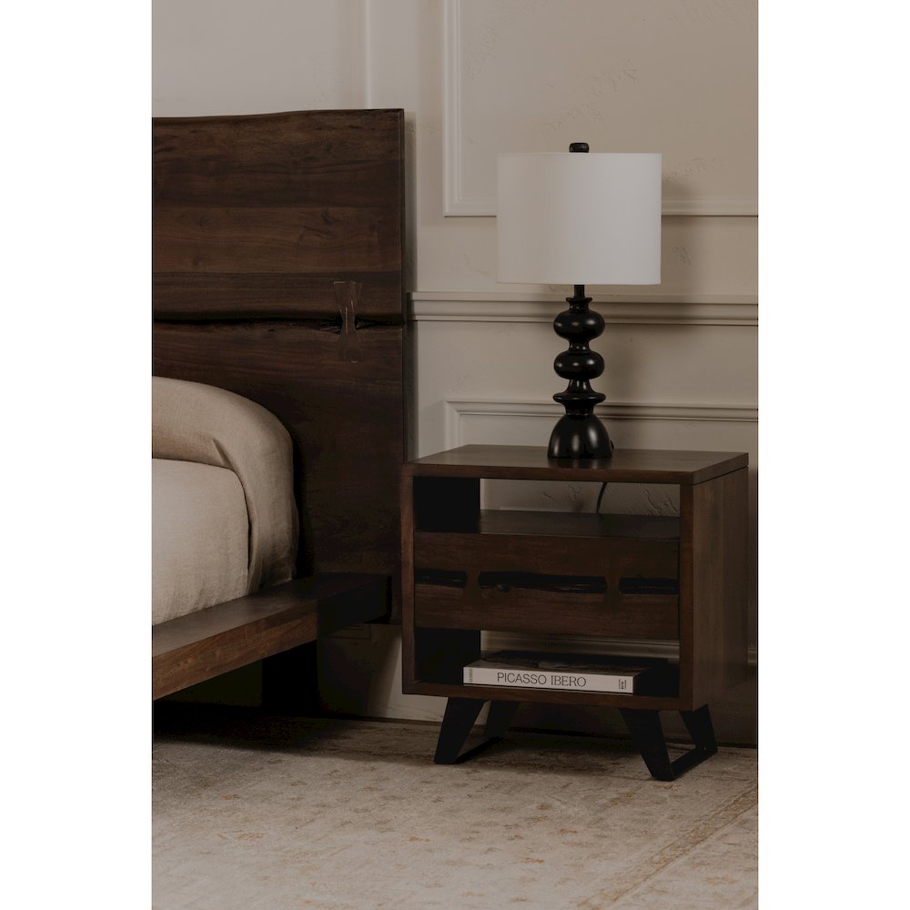Madagascar Nightstand Dark Brown. Picture 9