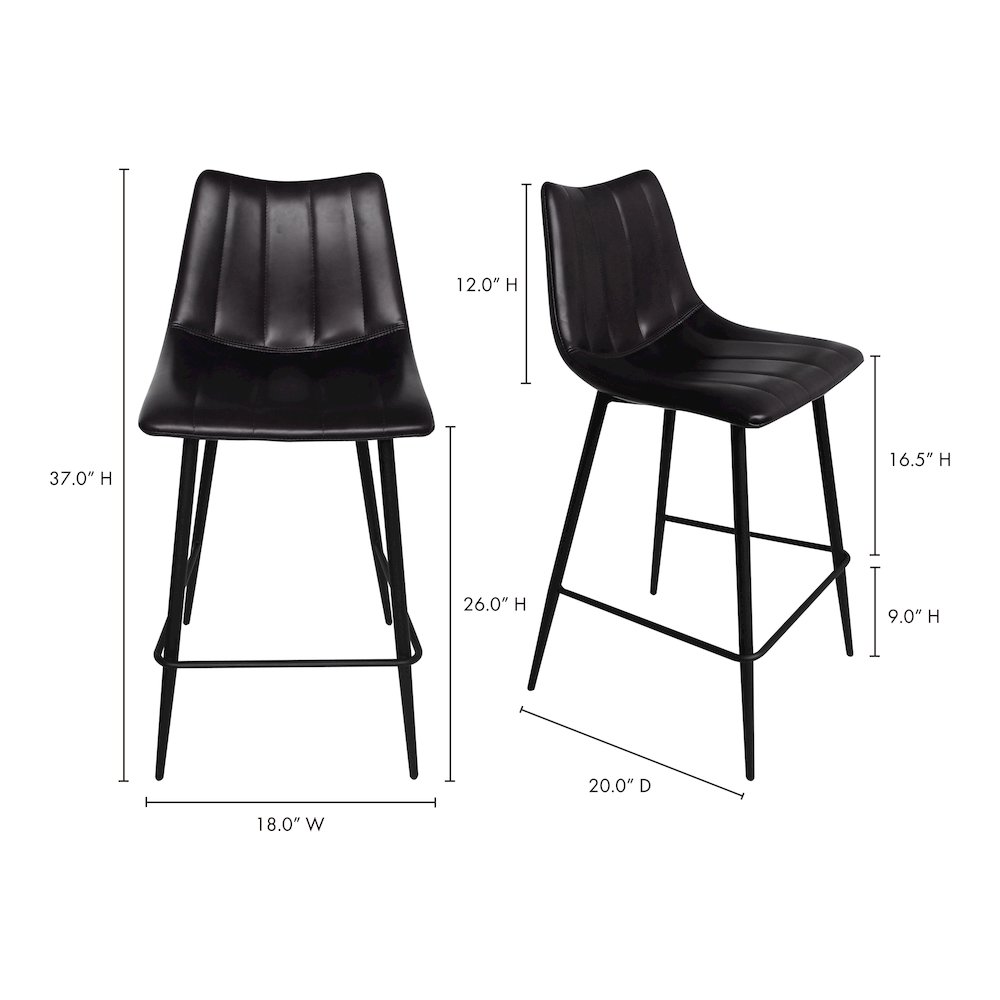 Alibi Counter Stool Matte Black - Set Of Two. Picture 11