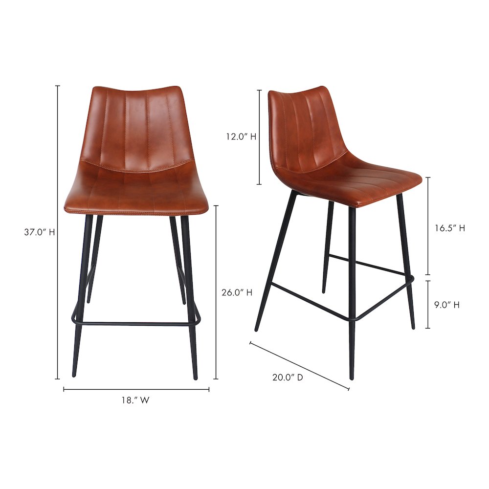 Alibi Counter Stool Brown - Set Of Two. Picture 13