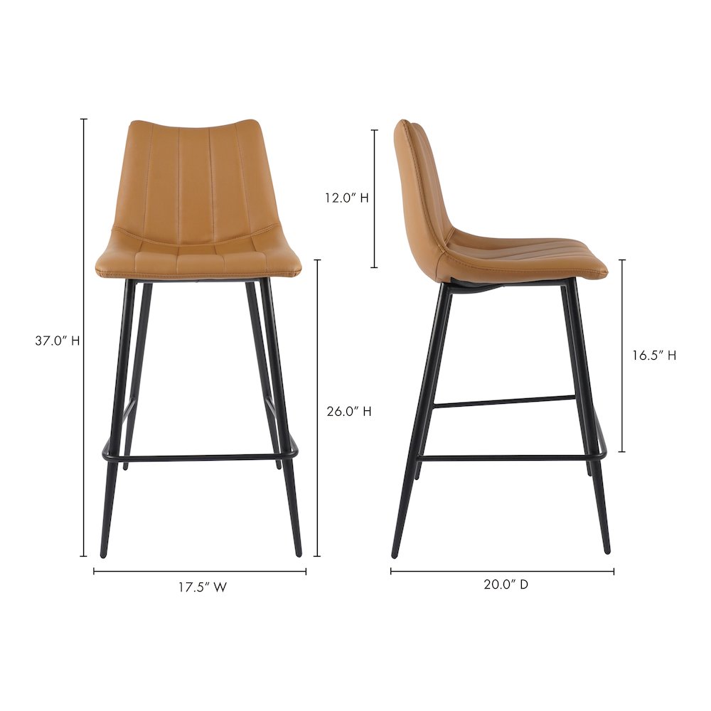 Alibi Counter Stool Tan - Set Of Two. Picture 12
