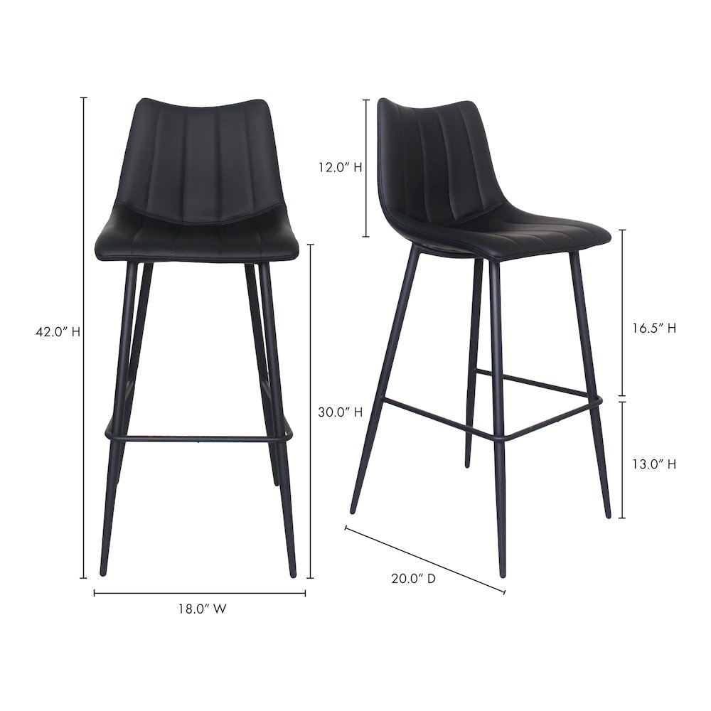 Alibi Bar Stool Matte Black - Set Of Two. Picture 12