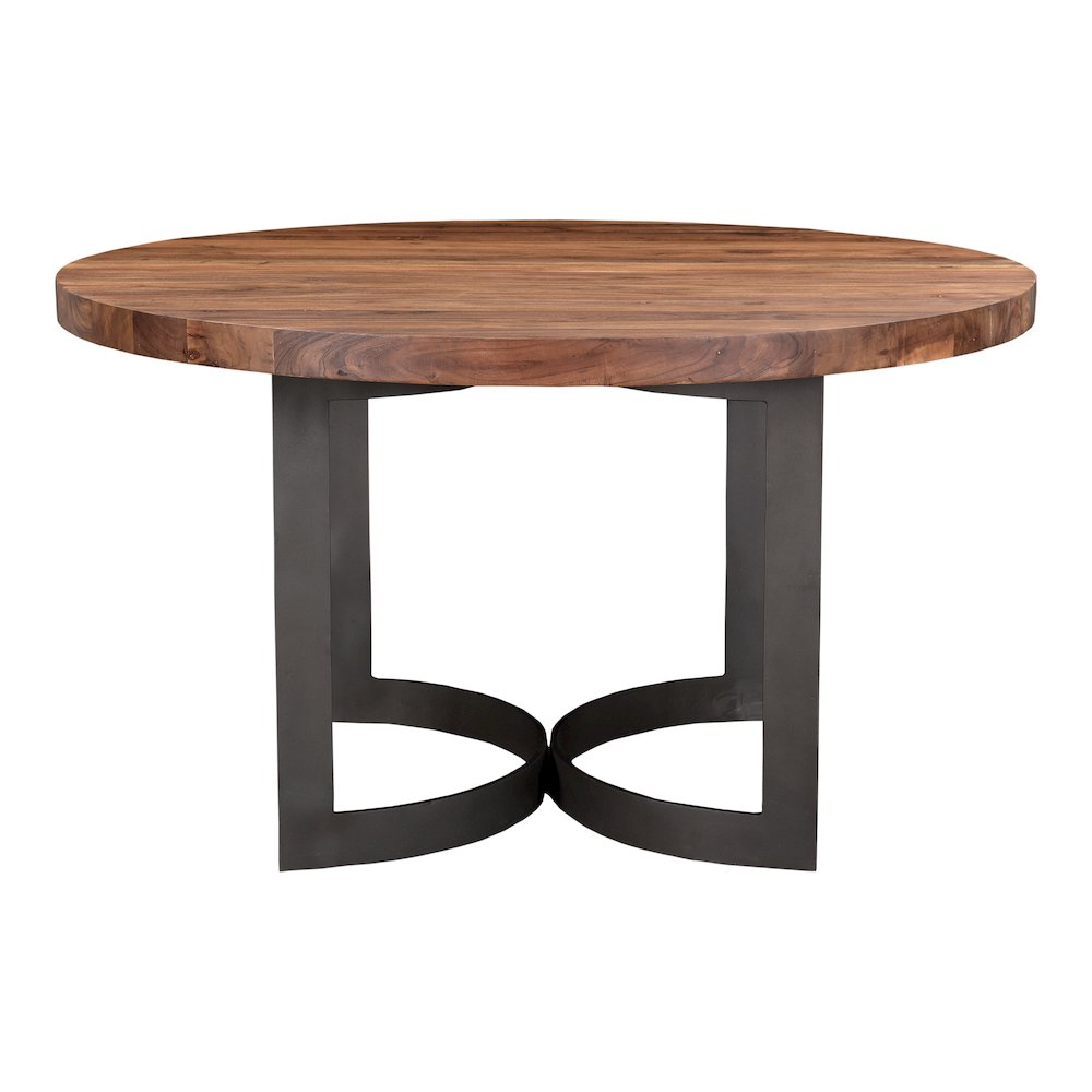 Bent Round Dining Table 54In Brown. Picture 1