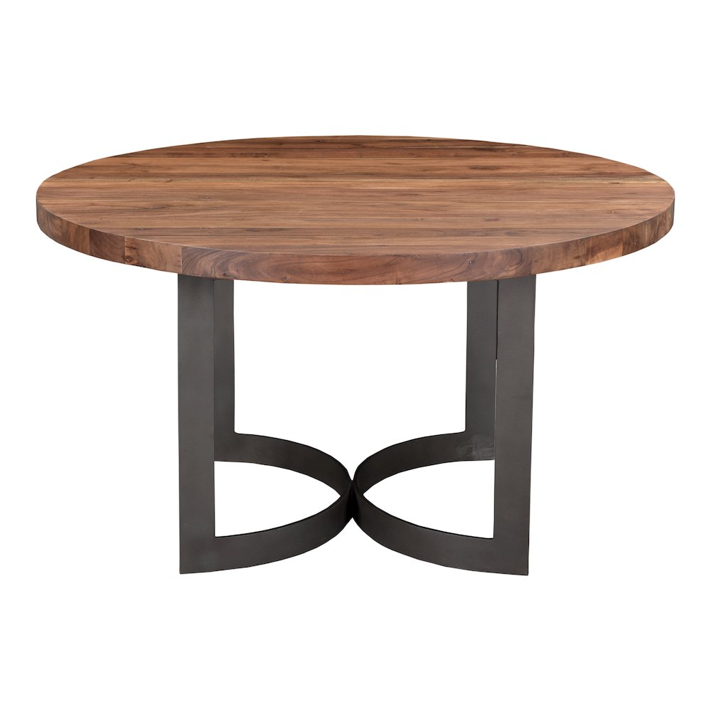 Bent Round Dining Table 54In Brown. Picture 2