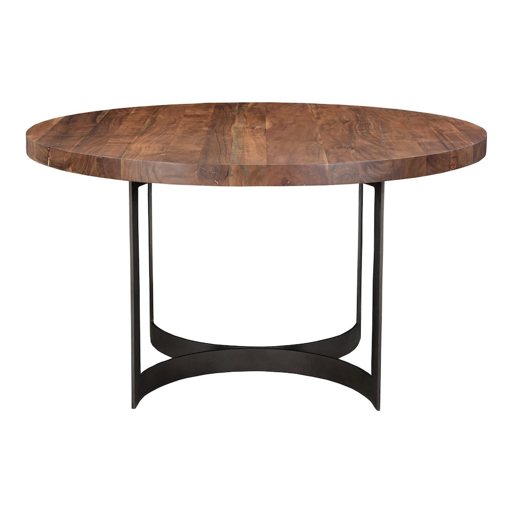 Bent Round Dining Table 54In Brown. Picture 3
