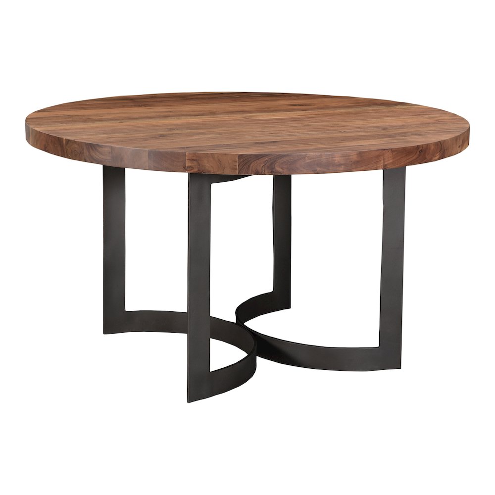 Bent Round Dining Table 54In Brown. Picture 4