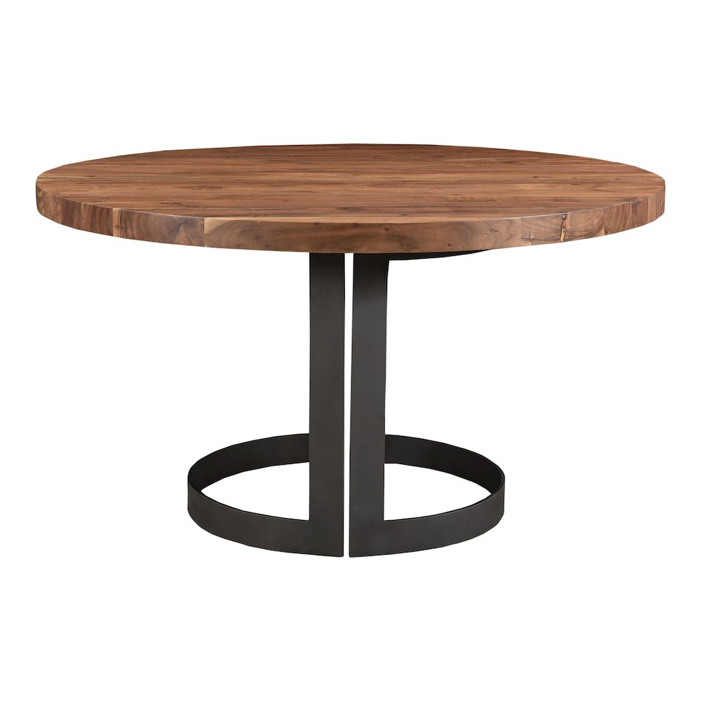 Bent Round Dining Table 54In Brown. Picture 5