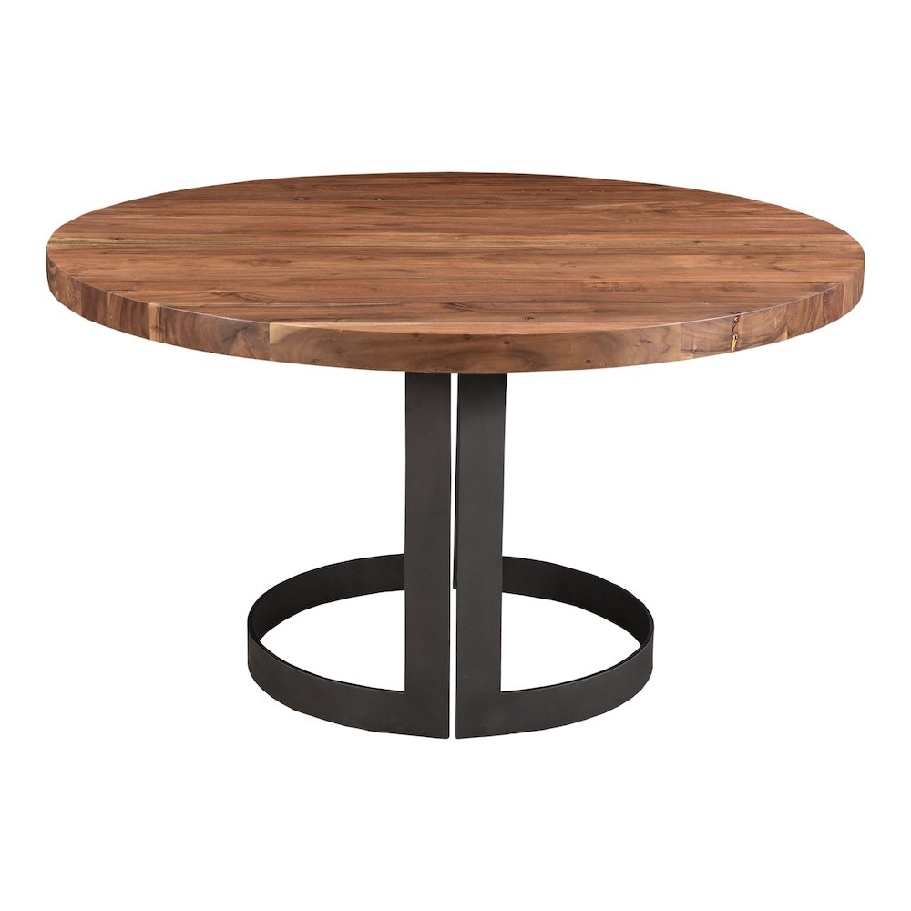 Bent Round Dining Table 54In Brown. Picture 6