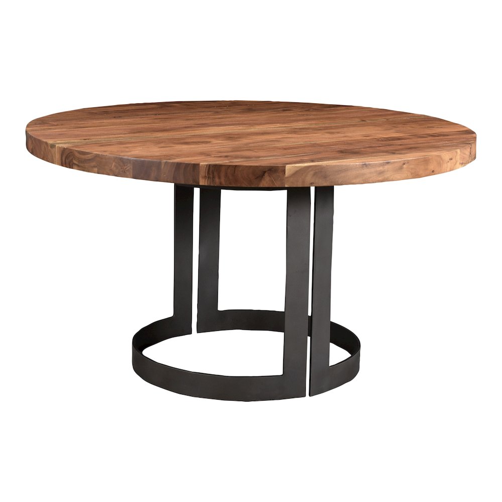 Bent Round Dining Table 54In Brown. Picture 7