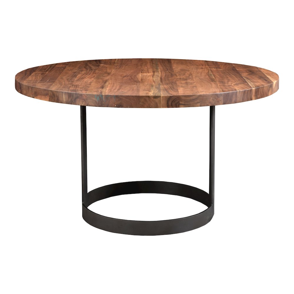 Bent Round Dining Table 54In Brown. Picture 8