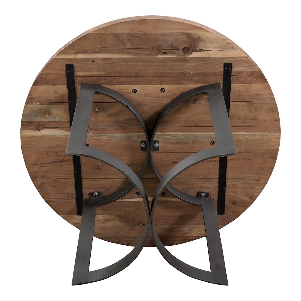 Bent Round Dining Table 54In Brown. Picture 9