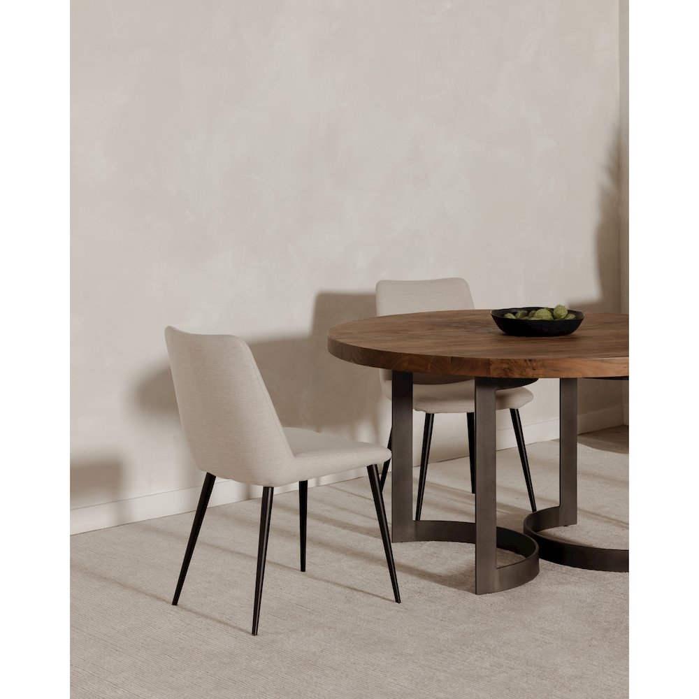 Bent Round Dining Table 54In Brown. Picture 13