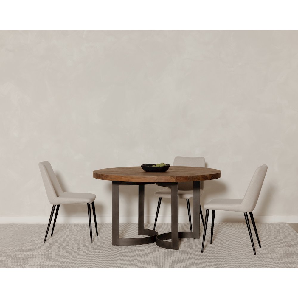 Bent Round Dining Table 54In Brown. Picture 14