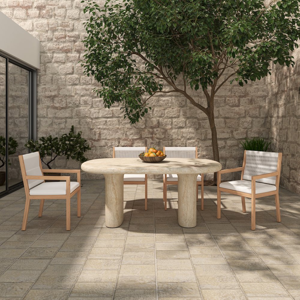 Warby Outdoor Dining Table Beige. Picture 11