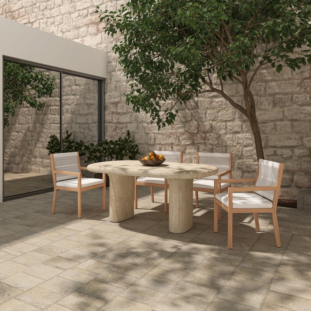 Warby Outdoor Dining Table Beige. Picture 12