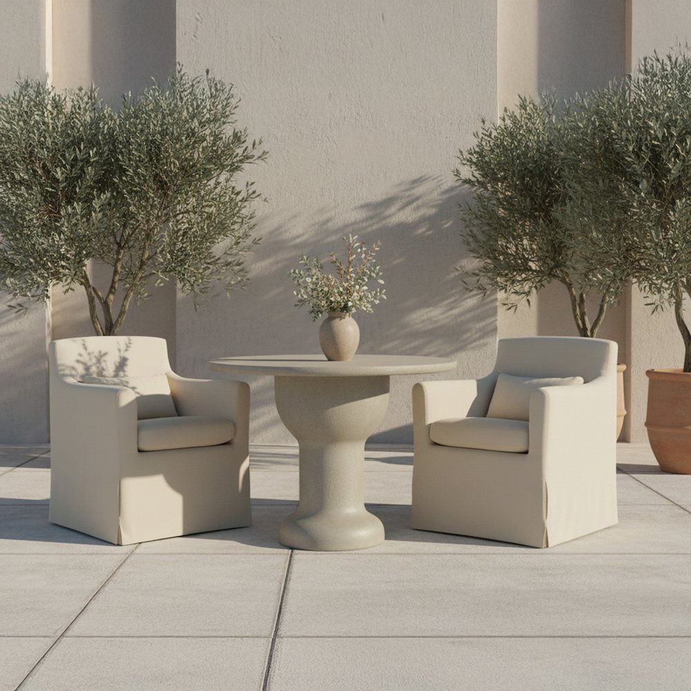 Lydia Outdoor Slipcover Dining Chair Cream. Picture 7