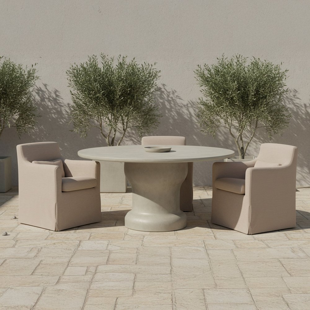 Lydia Outdoor Slipcover Dining Chair Light Brown. Picture 7