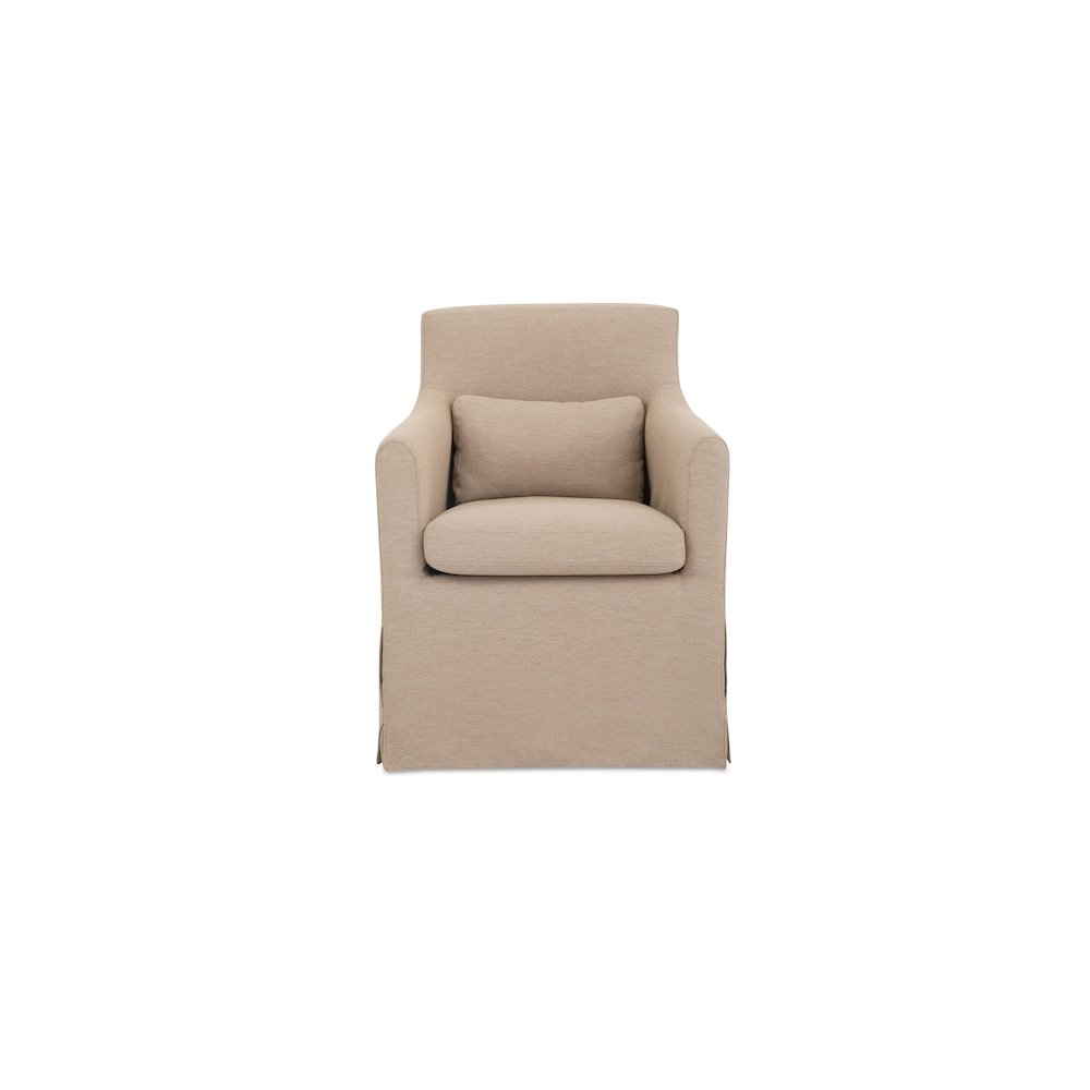 Lydia Outdoor Slipcover Dining Chair Light Brown. Picture 1