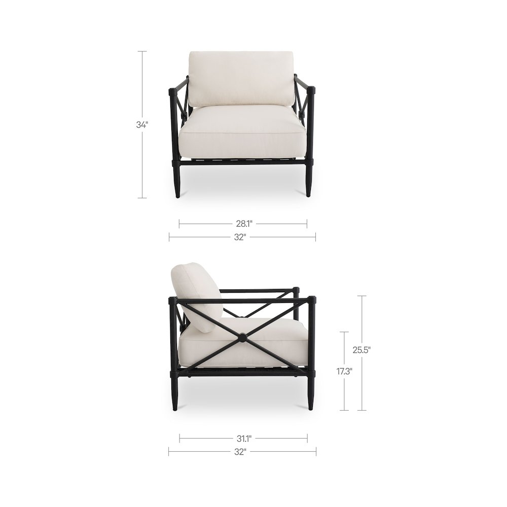 Willow Outdoor Accent Chair Cream. Picture 8