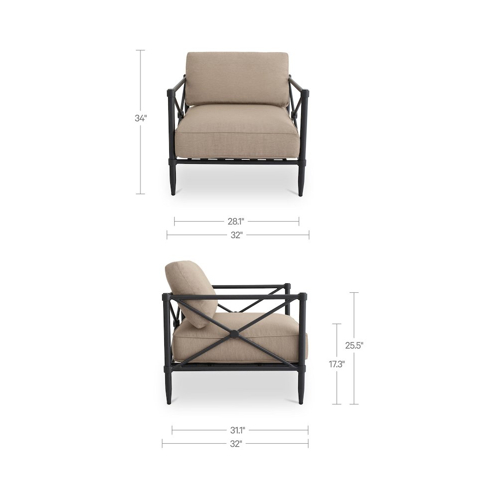 Willow Outdoor Accent Chair Light Brown. Picture 8