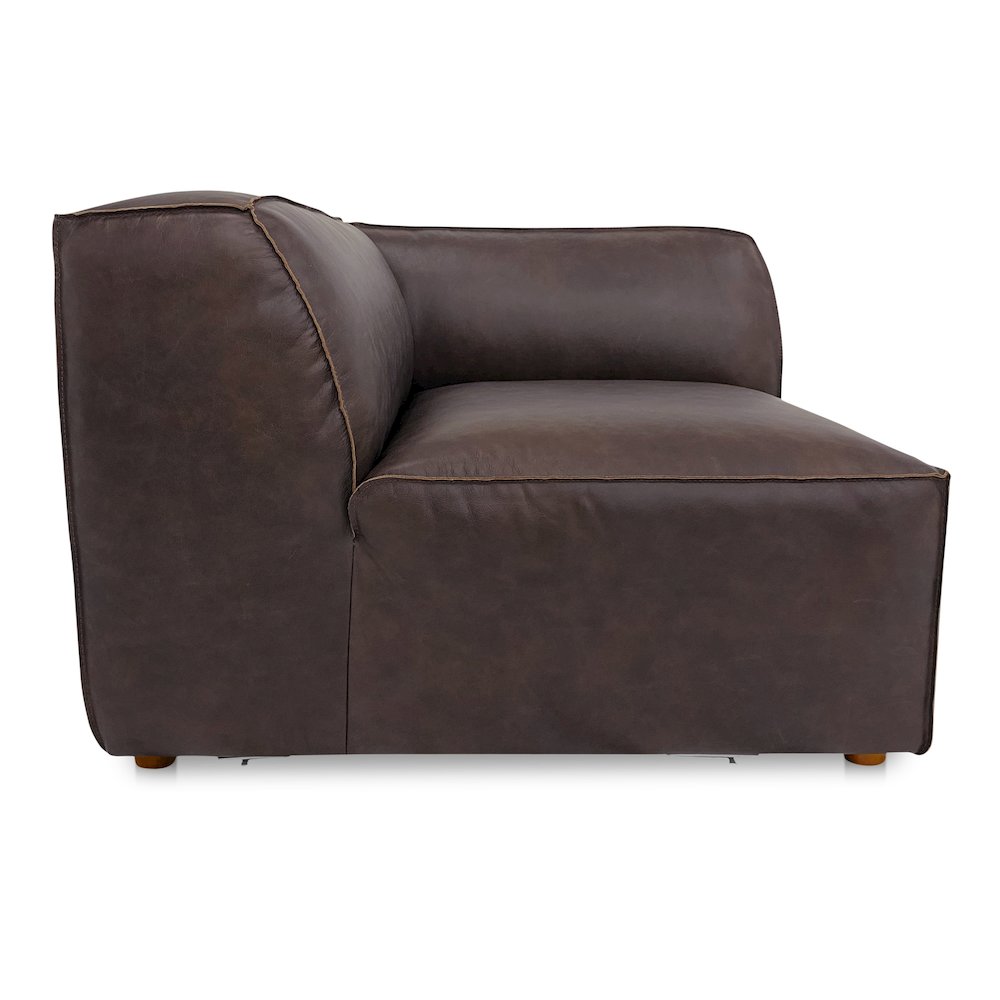 Form Corner Chair Espresso Brown Leather. Picture 1