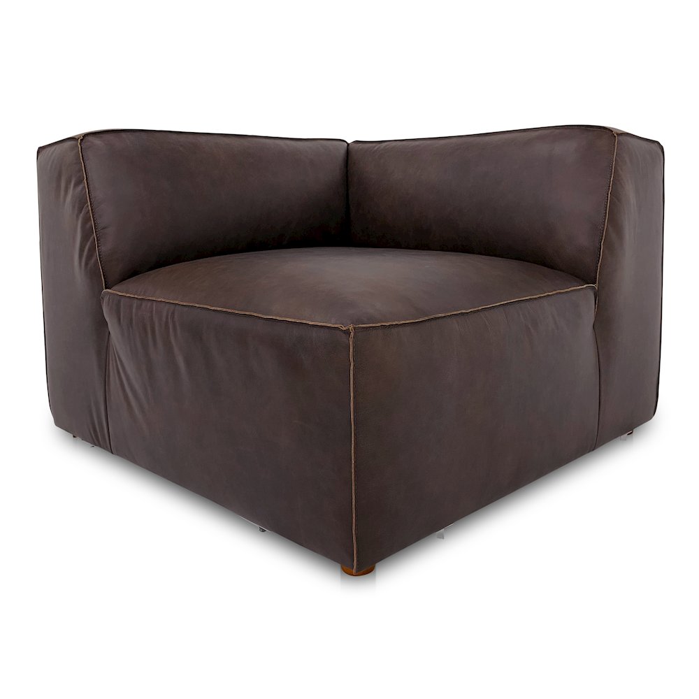 Form Corner Chair Espresso Brown Leather. Picture 3