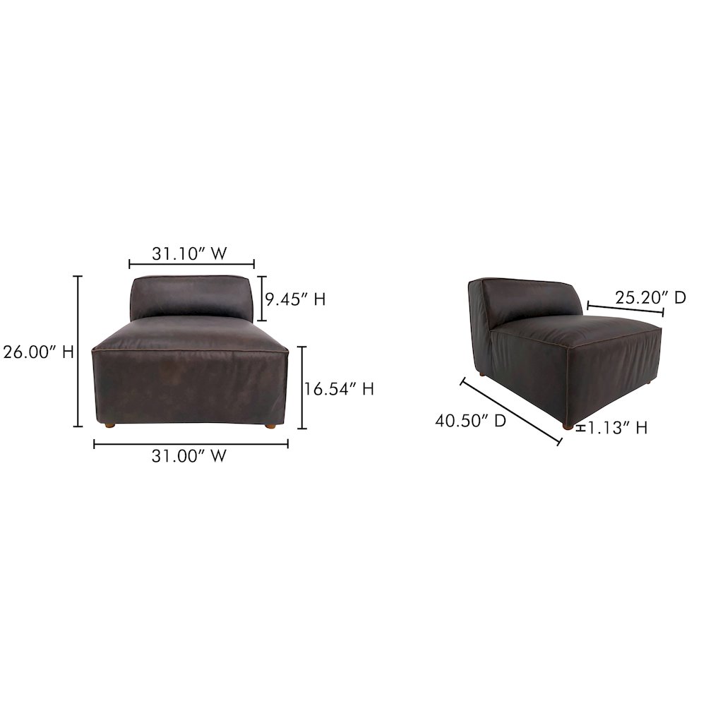 Form Slipper Chair Espresso Brown Leather. Picture 7
