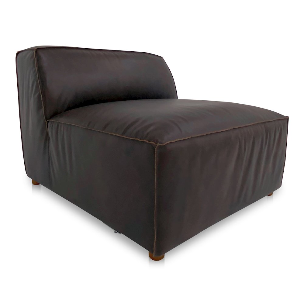 Form Slipper Chair Espresso Brown Leather. Picture 2