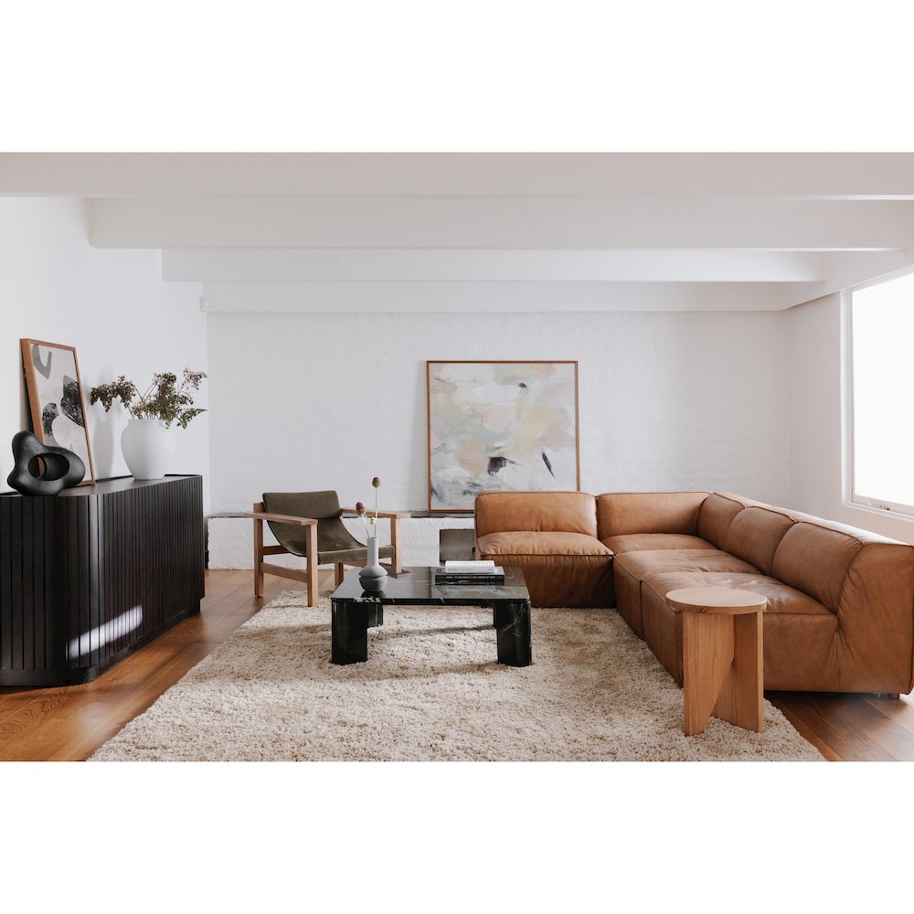 Form Slipper Chair Sonoran Tan Leather. Picture 10