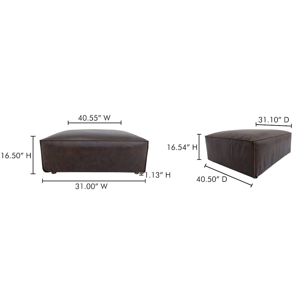 Form Ottoman Espresso Brown Leather. Picture 7