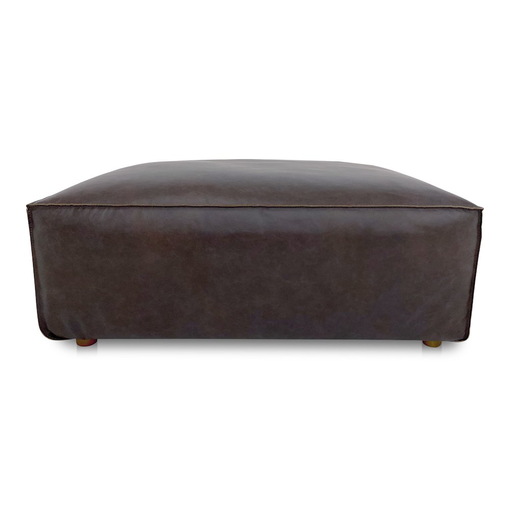 Form Ottoman Espresso Brown Leather. Picture 1