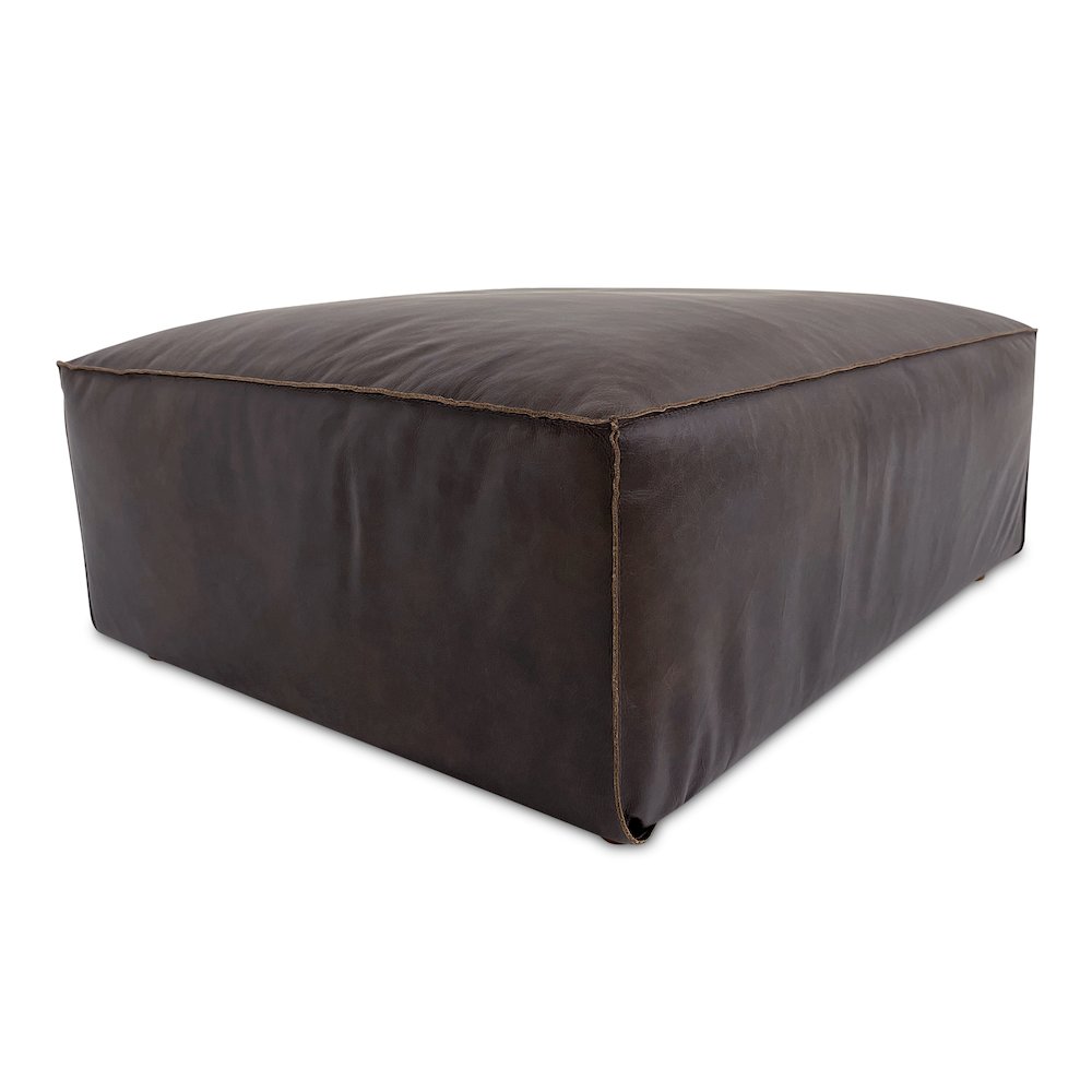 Form Ottoman Espresso Brown Leather. Picture 2