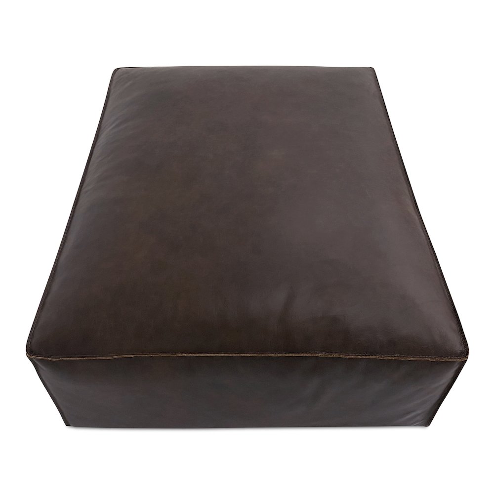 Form Ottoman Espresso Brown Leather. Picture 4