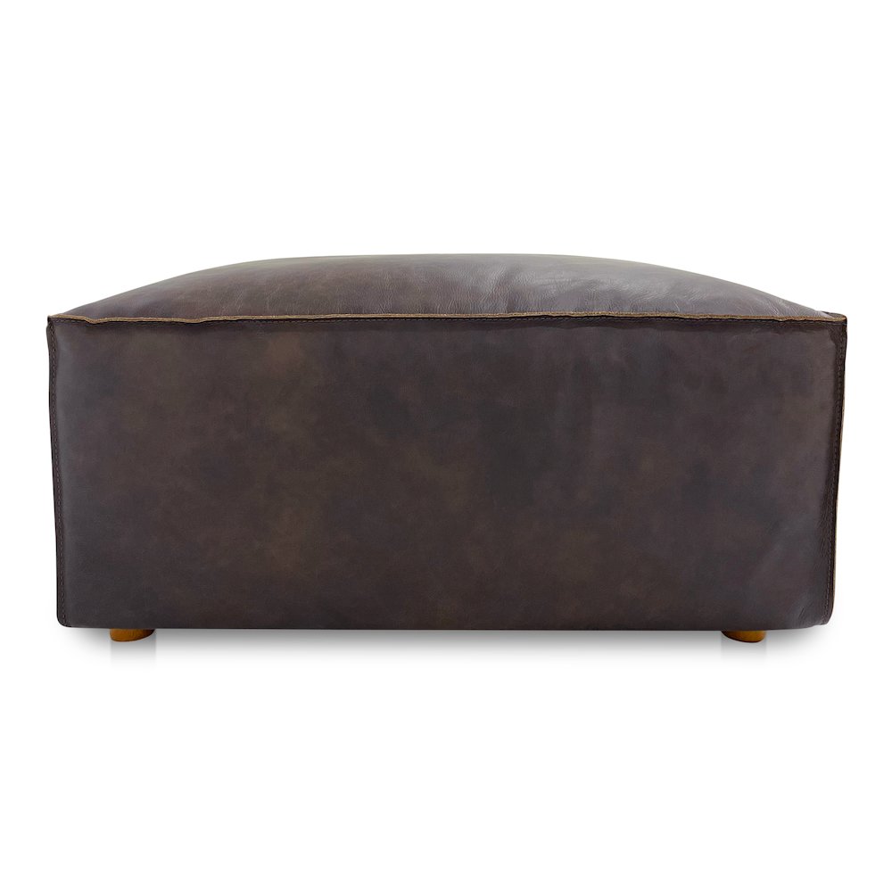 Form Ottoman Espresso Brown Leather. Picture 3