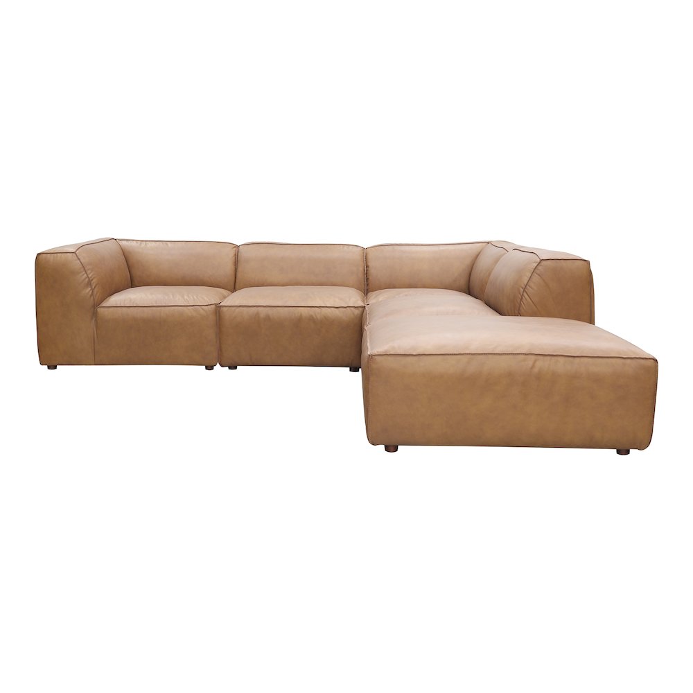 Form Classic L-Shaped Modular Sectional Sonoran Tan Leather. Picture 1