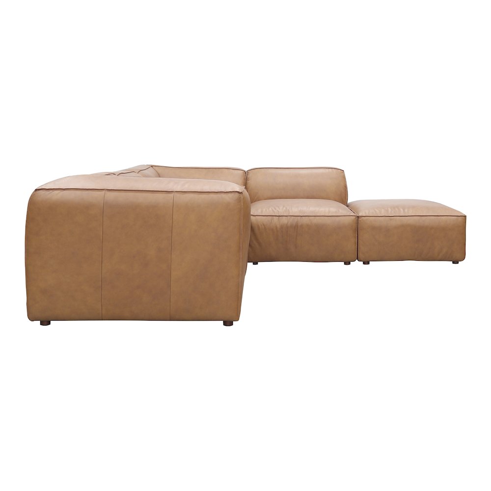 Form Classic L-Shaped Modular Sectional Sonoran Tan Leather. Picture 4