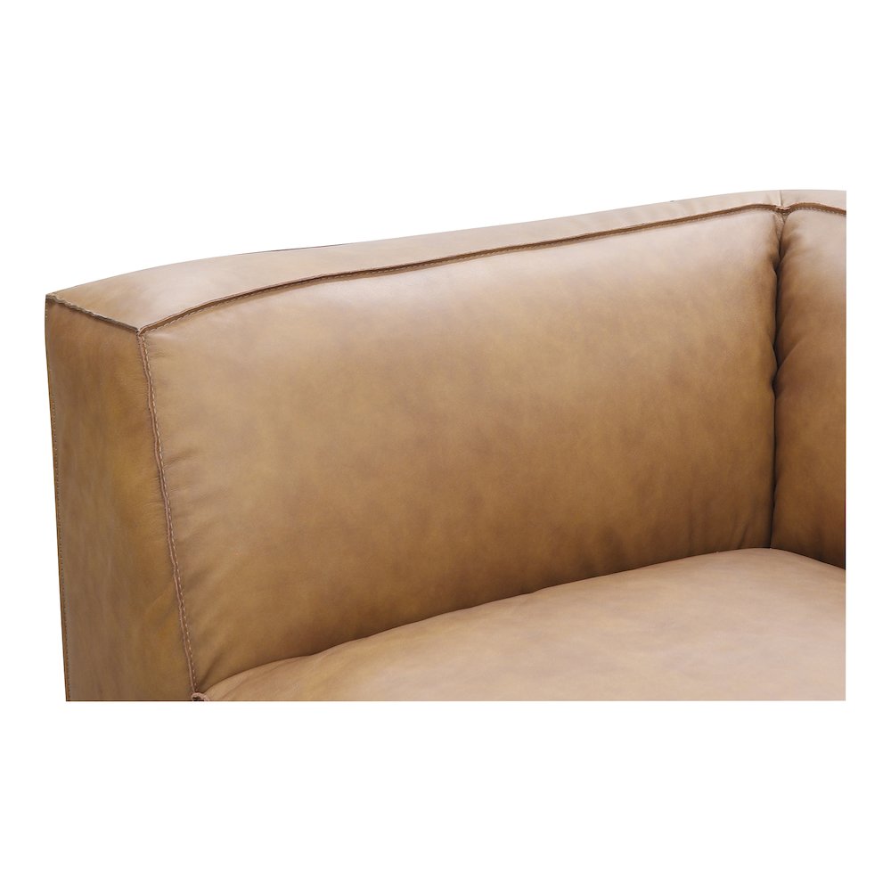 Form Classic L-Shaped Modular Sectional Sonoran Tan Leather. Picture 6